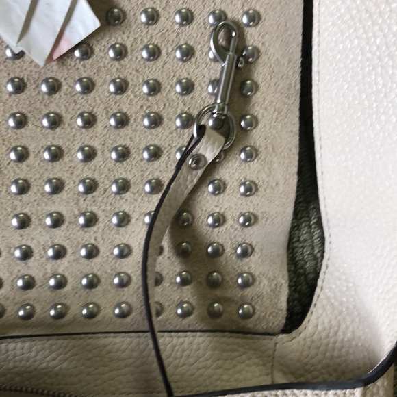 Coach Dakota Rivets Flap Top Chalk Leather Bag - Picture 11 of 12